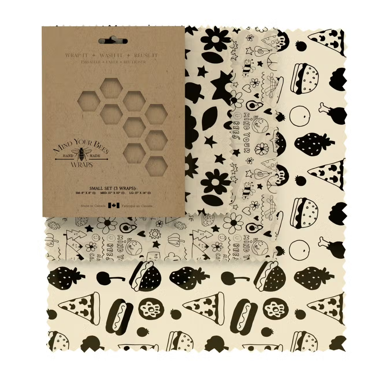 Beeswax Food Wraps  - Doodles Print