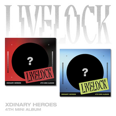 Digipack mini album, red and blue covers with LIVELOCK and 4th mini album text