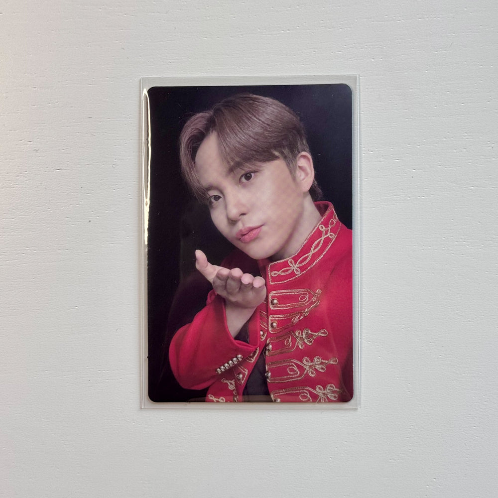 Portrait photocard of Jongho Fin:Will with person in red jacket