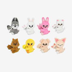 SKZOO magnet plush set of eight character figures with plush bodies, assorted colors and styles