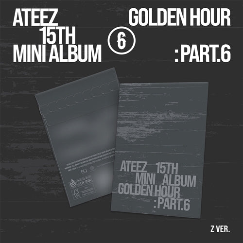 ATEEZ mini album set with black covers and “Golden Hour : Part.6” lettering