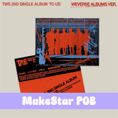 TO US 2nd single album cover with blue/red stage silhouettes on a rectangular sleeve