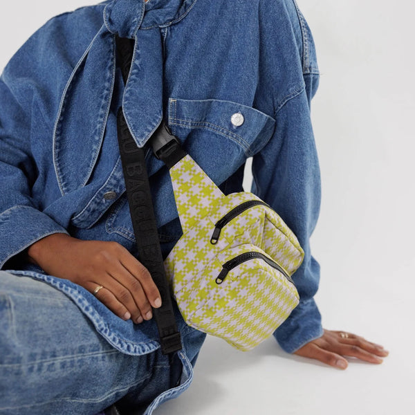 Baggu Fanny Pack Pink Pistachio Pixel Gingham