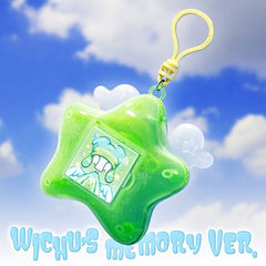 NCT WISH Steady keyring with green star charm and blue accents