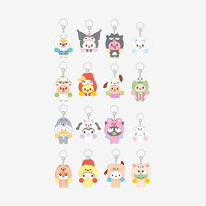SECRET FLOCKED FIGURE KEYRING (CHEER UP Ver.) Stray Kids SKZOO X SANRIO CHARACTERS