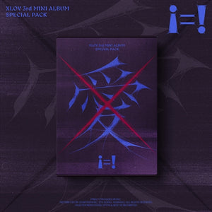 XLOV special pack mini album in a dark rectangular box with blue and red graphics