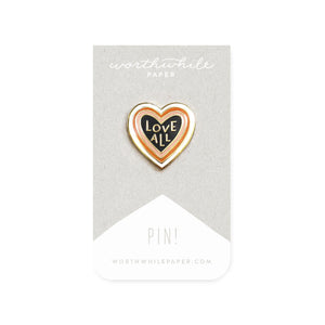 Love All Heart Shaped Enamel Pin