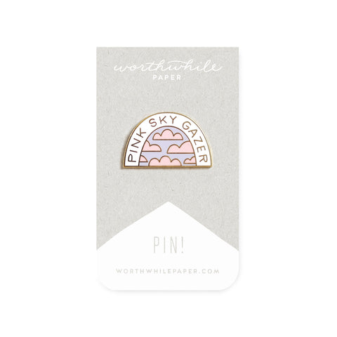 Pink Sky Gazer Enamel Pin