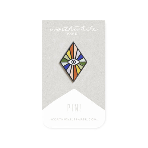 Rainbow Eye Enamel Pin